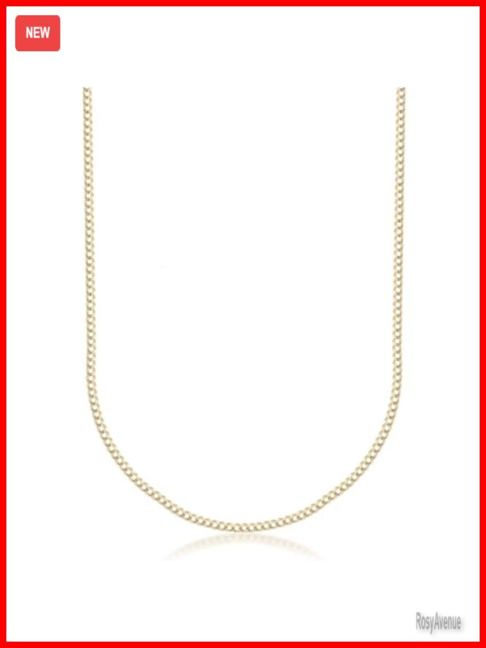 14K Gold Cuban Curb Link Chain Necklace 2mm Italian 18"